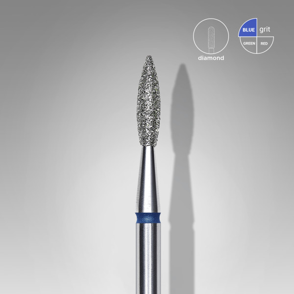 STALEKS PRO EXPERT Gyémánt csiszolófej - kék hegyes láng 2,1 mm / 8 mm