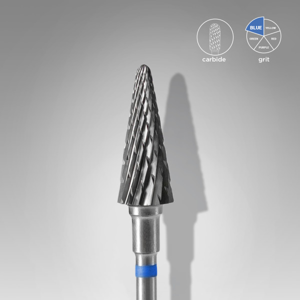 STALEKS PRO EXPERT Karbid csiszolófej CONE - kék kúp 6 mm / 14 mm