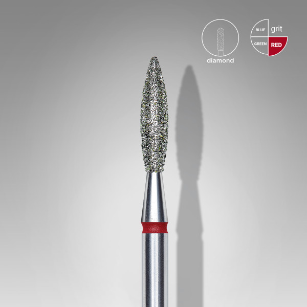 STALEKS PRO EXPERT Gyémánt csiszolófej - piros láng 2,3 mm / 10 mm