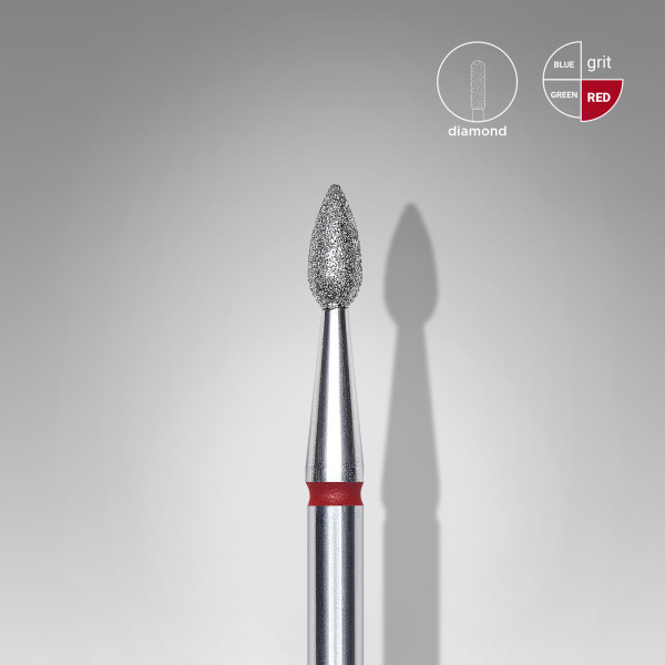 STALEKS PRO EXPERT Gyémánt csiszolófej - piros csepp 2,3 mm / 5 mm