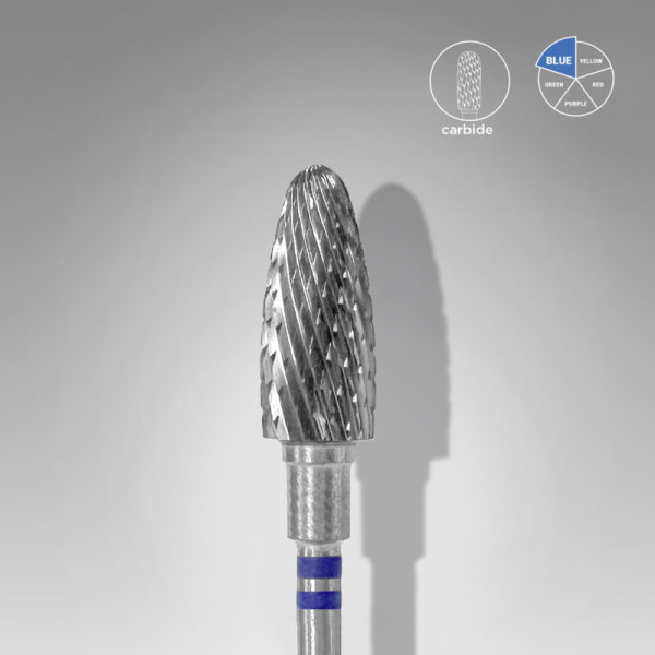 STALEKS PRO EXPERT Karbid csiszolófej balkezeseknek CORN - kék 6 mm / 14 mm