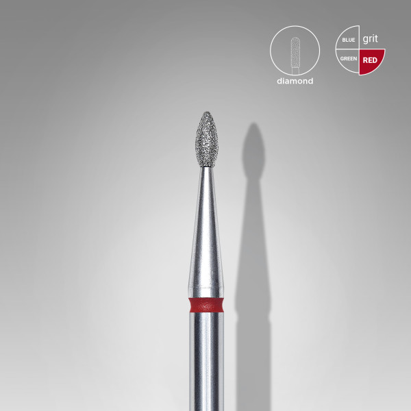 STALEKS PRO EXPERT Gyémánt csiszolófej - piros csepp 1,6 mm / 4 mm
