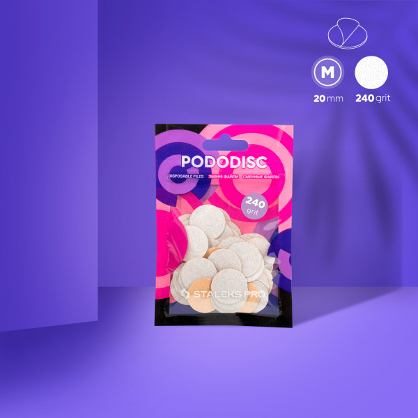 STALEKS PRO PODODISC M EXPERT fehér eldobható reszelőkorongok pedikűr tárcsához 240-es (50 db)