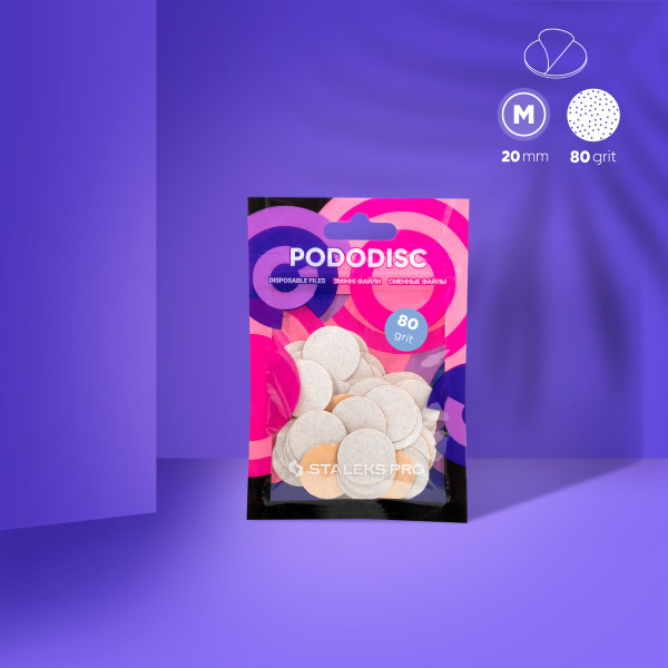 STALEKS PRO PODODISC M EXPERT fehér eldobható reszelőkorongok pedikűr tárcsához 80-as (50 db)