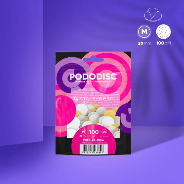 STALEKS PRO PODODISC M EXPERT fehér eldobható reszelőkorongok puha habréteggel pedikűr tárcsához 100-as (50 db)