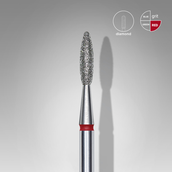 STALEKS PRO EXPERT Gyémánt csiszolófej - piros láng 2,1 mm / 8 mm
