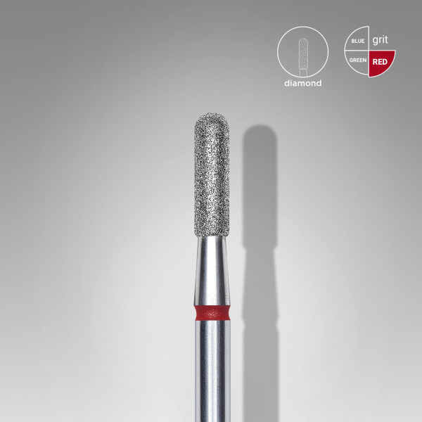 STALEKS PRO EXPERT Gyémánt csiszolófej - piros lekerekített henger 2,3 mm / 8 mm