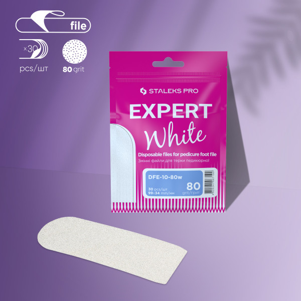 STALEKS PRO fehér cserélhető reszelőlapok pedikűr alaphoz -80-as EXPERT 10 - 30 db