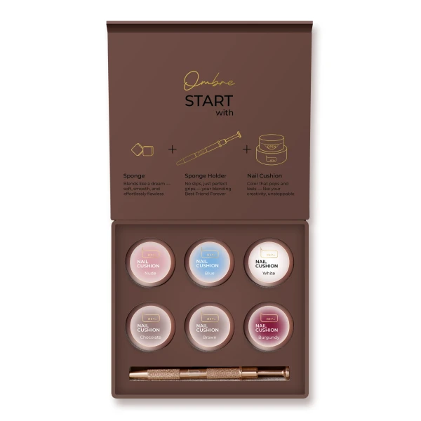 HEYLOVE NAIL CUSHION SET - BROWN – OMBRE DEKORZSELÉ KÉSZLET