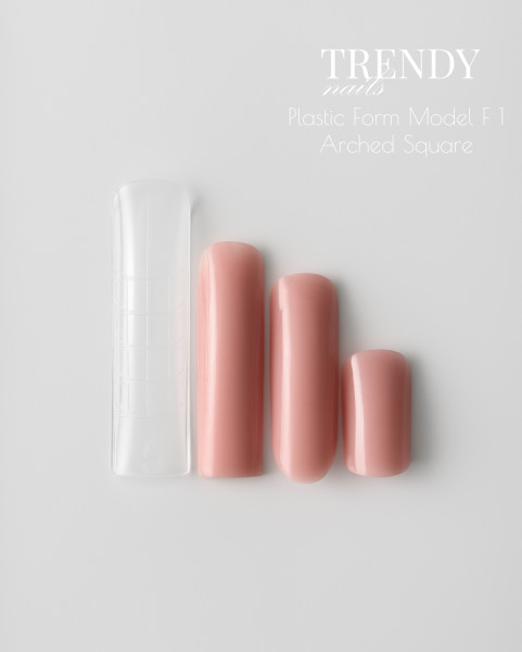 TRENDY NAILS Upper Plastic Form (140 pcs) Arched Square