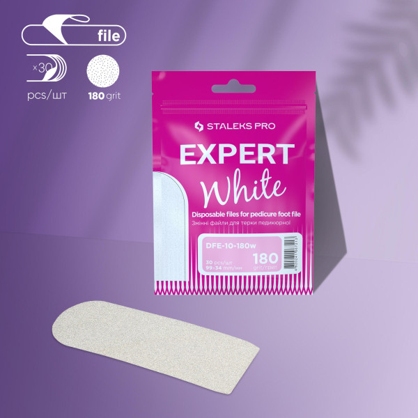 STALEKS PRO fehér cserélhető reszelőlapok pedikűr alaphoz -180-as EXPERT 10 - 30 db