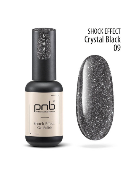 PNB UV/LED Gel Polish SHOCK EFFECT 09 CRYSTAL BLACK 8 ml