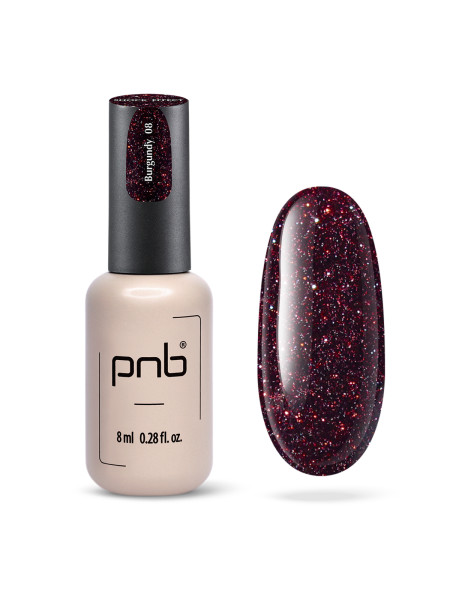 PNB UV/LED GEL POLISH SHOCK EFFECT 08 BURGUNDY 8 ML