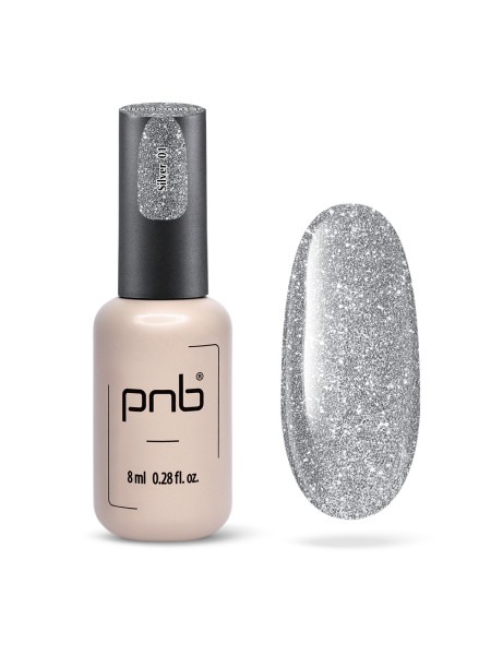 PNB UV/LED Gel Polish SHOCK EFFECT 01 Silver 8 ml