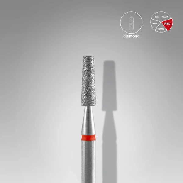STALEKS PRO EXPERT Gyémánt csiszolófej - piros csonka kúp 2,5 mm / 8 mm