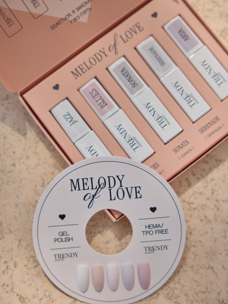 TRENDY NAILS Collection Gel Polish "MELODY" 5 colors 8 ml